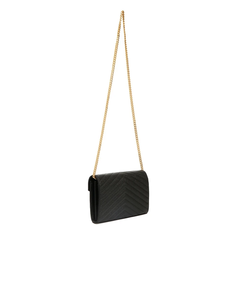 Кожаная сумка Cassandre Chain Wallet Saint Laurent 377828-BOW01, черный цвет • Купить в интернет-магазине Kameron
