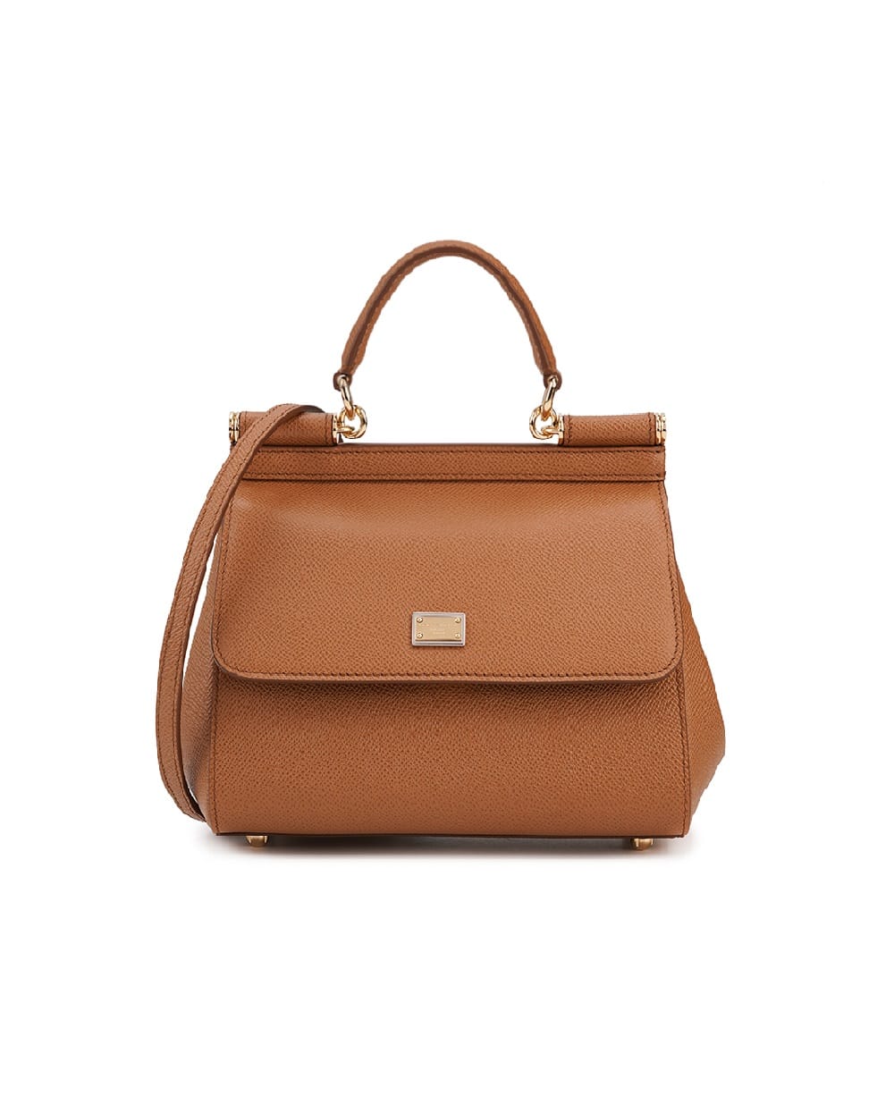 Кожаная сумка Sicily Medium Dolce&Gabbana BB6003-B1001, коричневый цвет • Купить в интернет-магазине Kameron