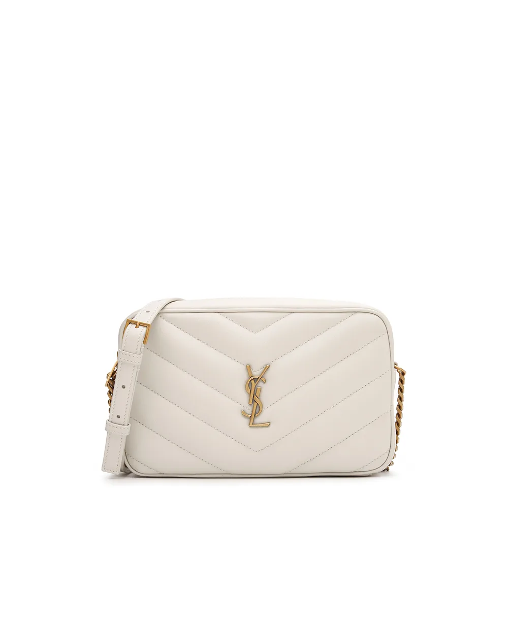 Сумка LOULOU из овечьей кожи Saint Laurent 869468-AAEAX, белый цвет • Купить в интернет-магазине Kameron