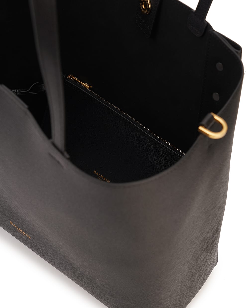 Шкіряна сумка Emblème Shopping Balmain DN1FE836LGSR, чорний колір • Купити в інтернет-магазині Kameron