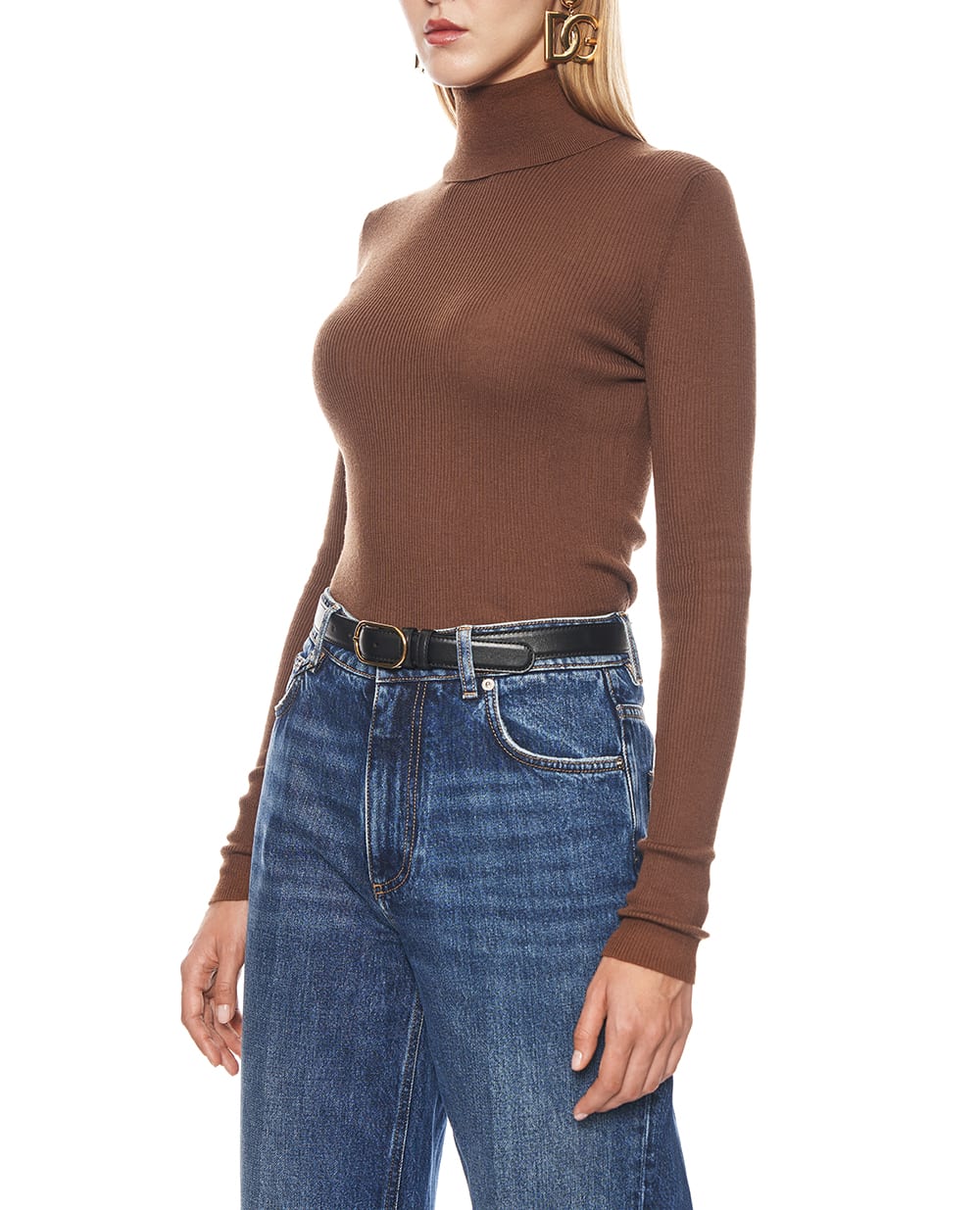 Гольф из кашемира Dolce&Gabbana FXW95T-JBW25, коричневый цвет • Купить в интернет-магазине Kameron