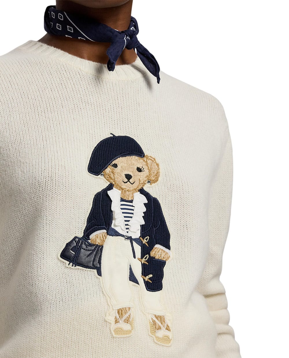 Светр Polo Bear Pre-Spring із кашеміру Ralph Lauren Collection 290P10066001, кремовий колір • Купити в інтернет-магазині Kameron