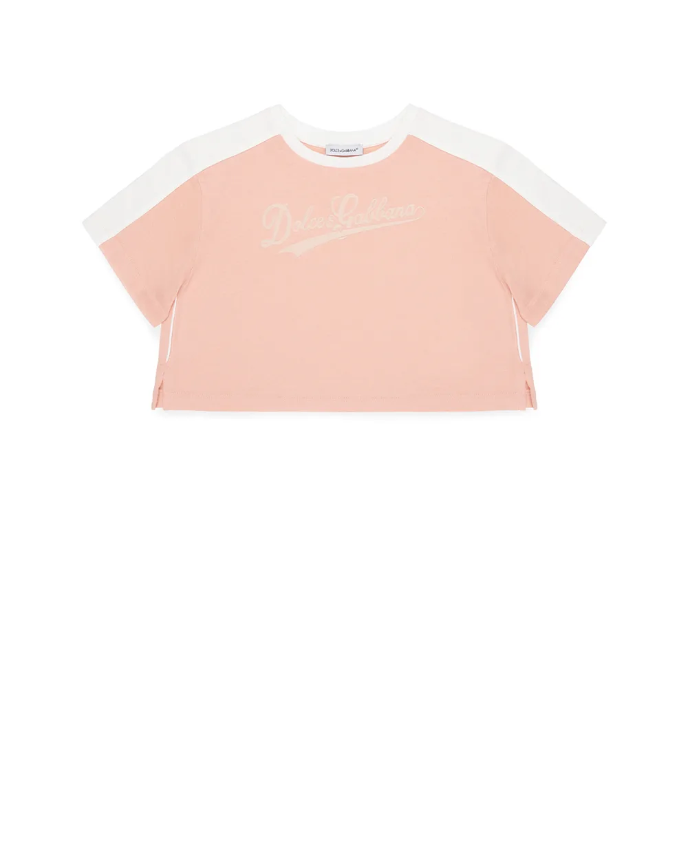 Детская футболка с принтом Dolce&Gabbana Kids L5JTQG-G7PWI-S, розовый цвет • Купить в интернет-магазине Kameron