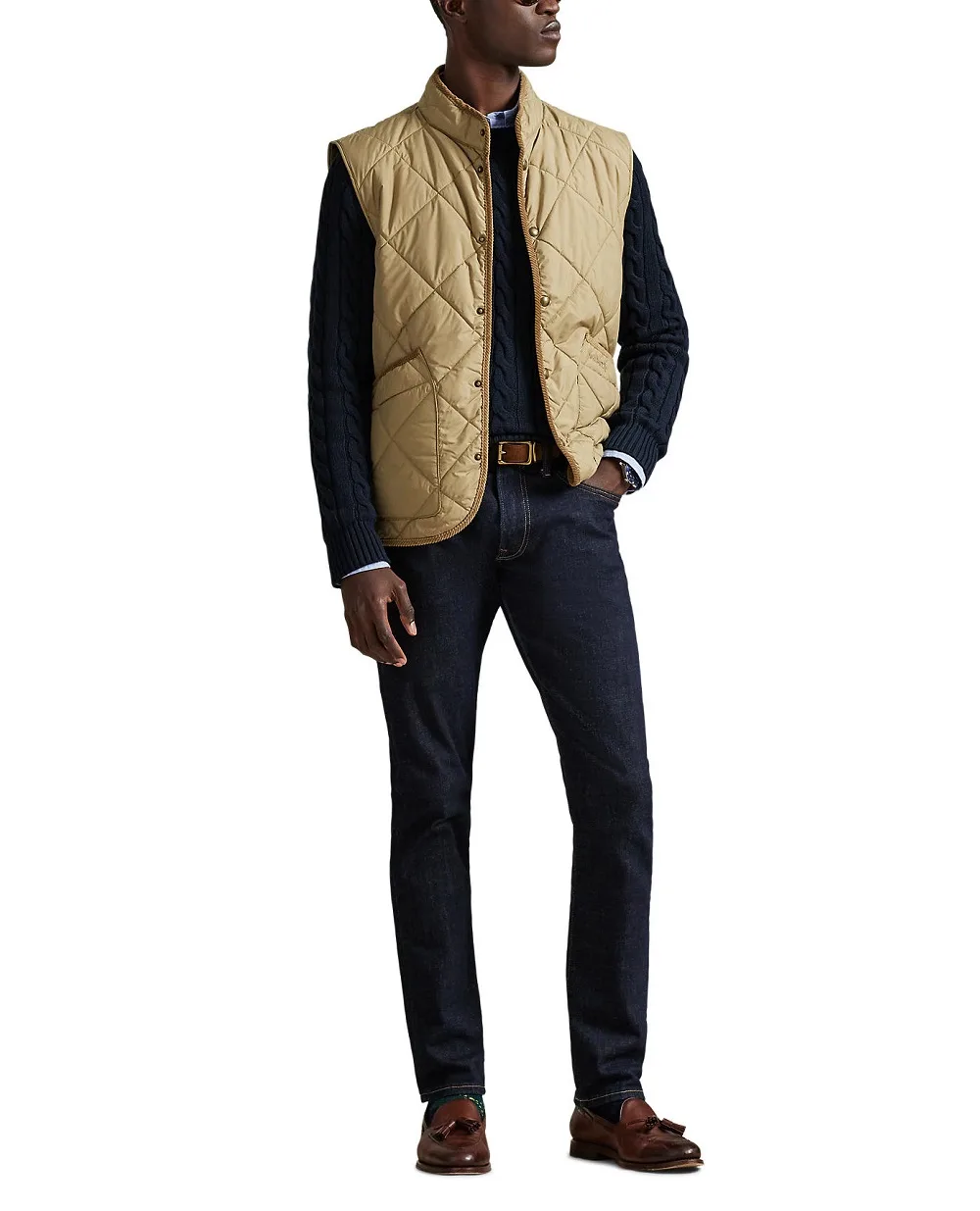 Жилет cтеганый Hurston Polo Ralph Lauren 710968118002, бежевый цвет • Купить в интернет-магазине Kameron