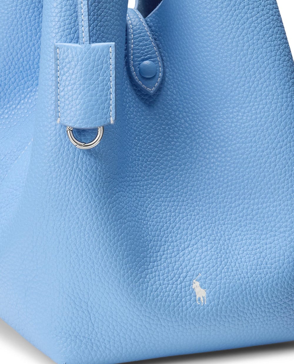Сумка-тоут Polo Play из телячьей кожи Polo Ralph Lauren 428938031022, голубой цвет • Купить в интернет-магазине Kameron