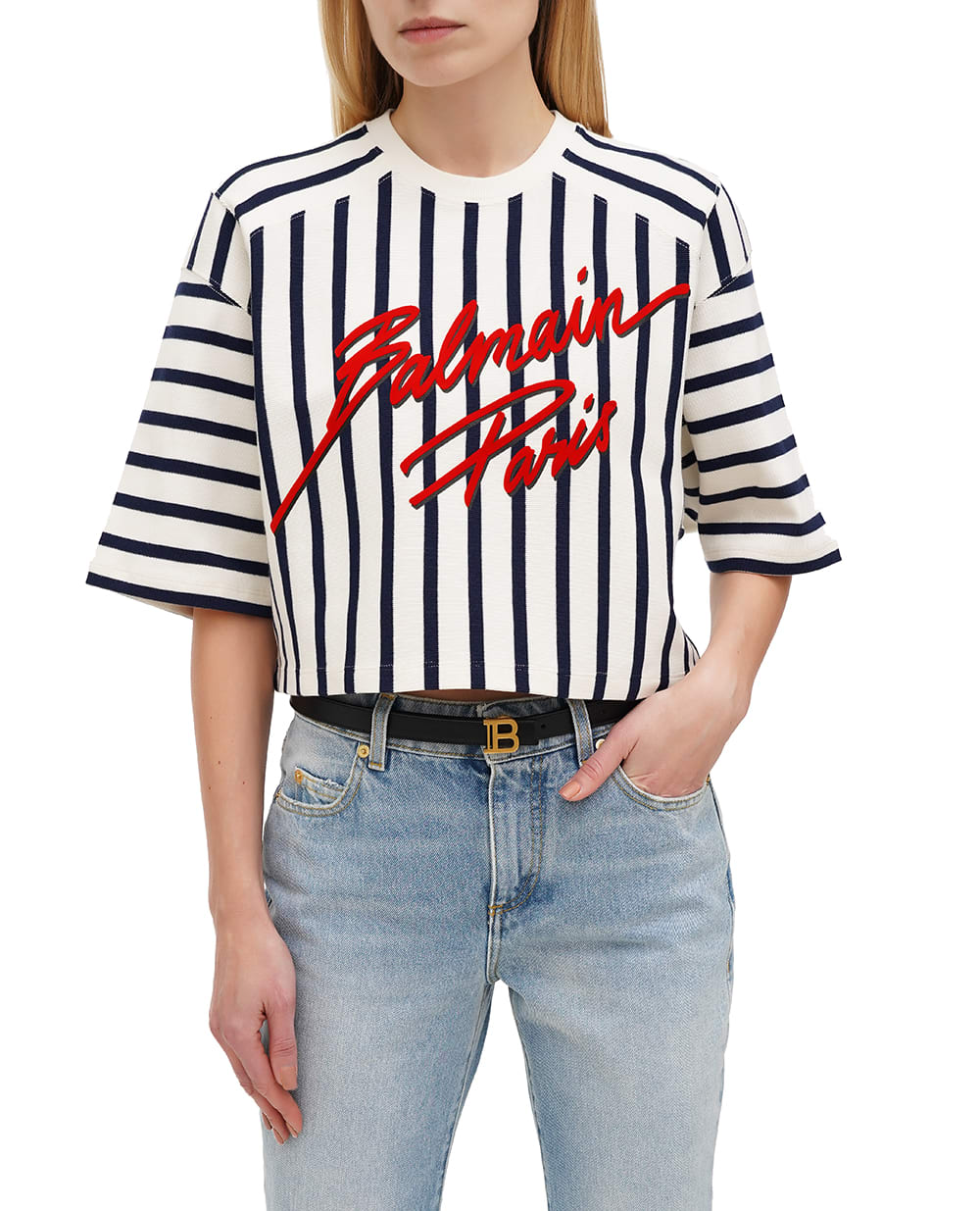 Футболка Balmain EF1EE080BC95, молочный цвет • Купить в интернет-магазине Kameron