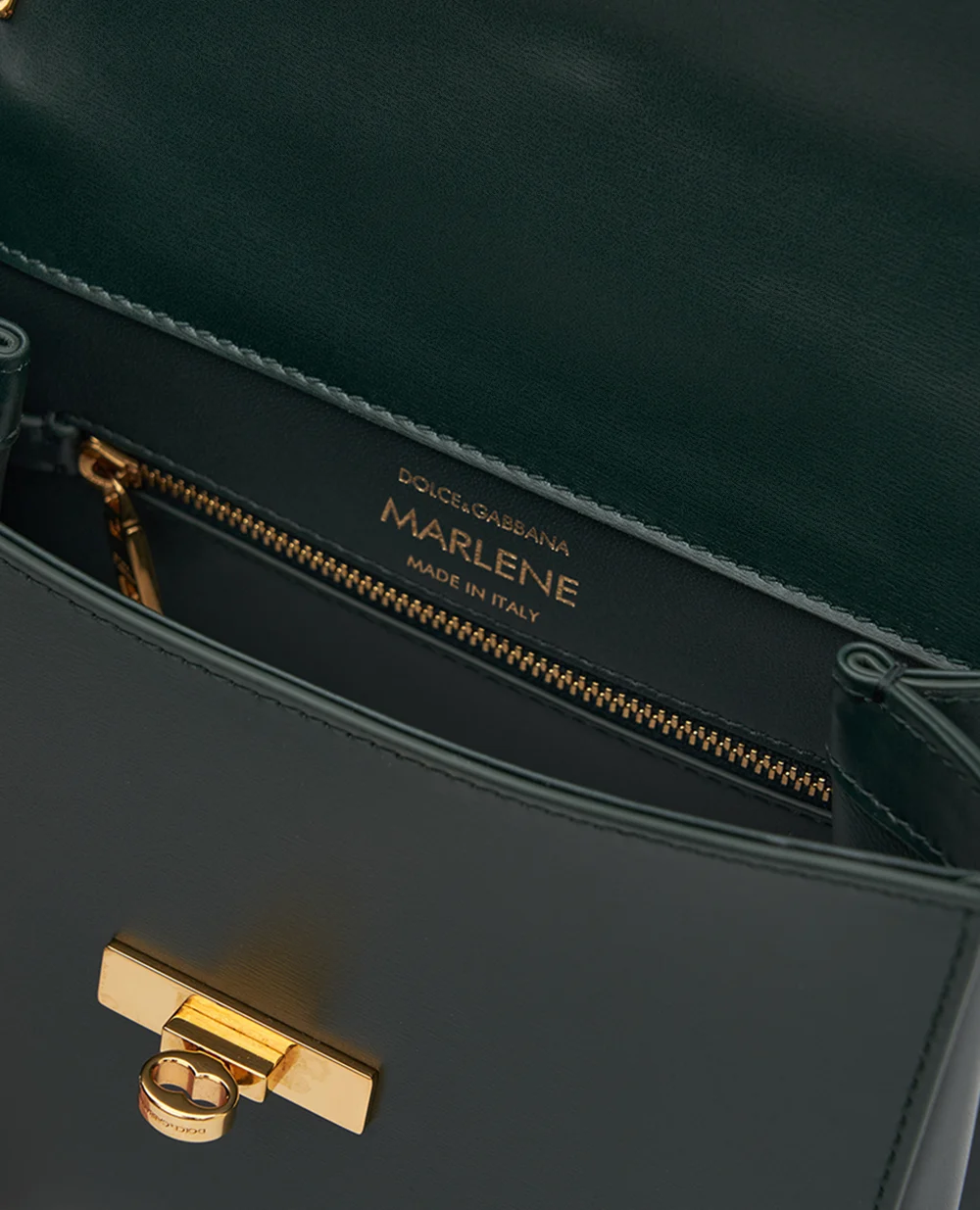 Сумка City Marlene из телячьей кожи Dolce&Gabbana BB7726-A3G19, зеленый цвет • Купить в интернет-магазине Kameron