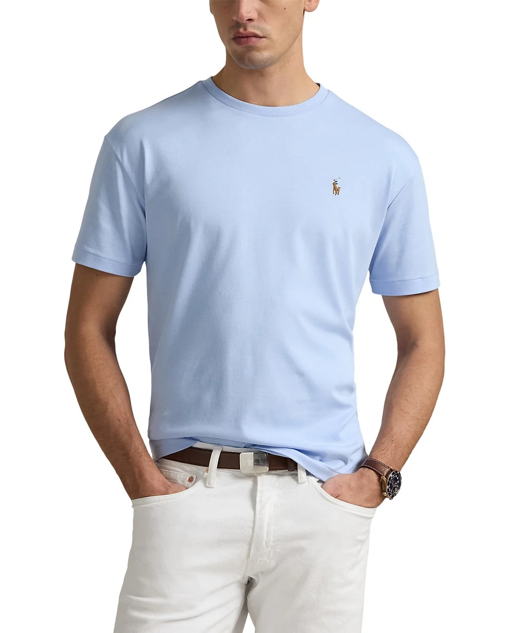 Футболка Polo Ralph Lauren 710740727005, голубой цвет • Купить в интернет-магазине Kameron