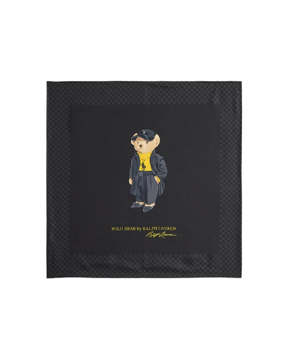 Платок Polo Bear из шелка Polo Ralph Lauren 455P04667001, черный цвет • Купить в интернет-магазине Kameron