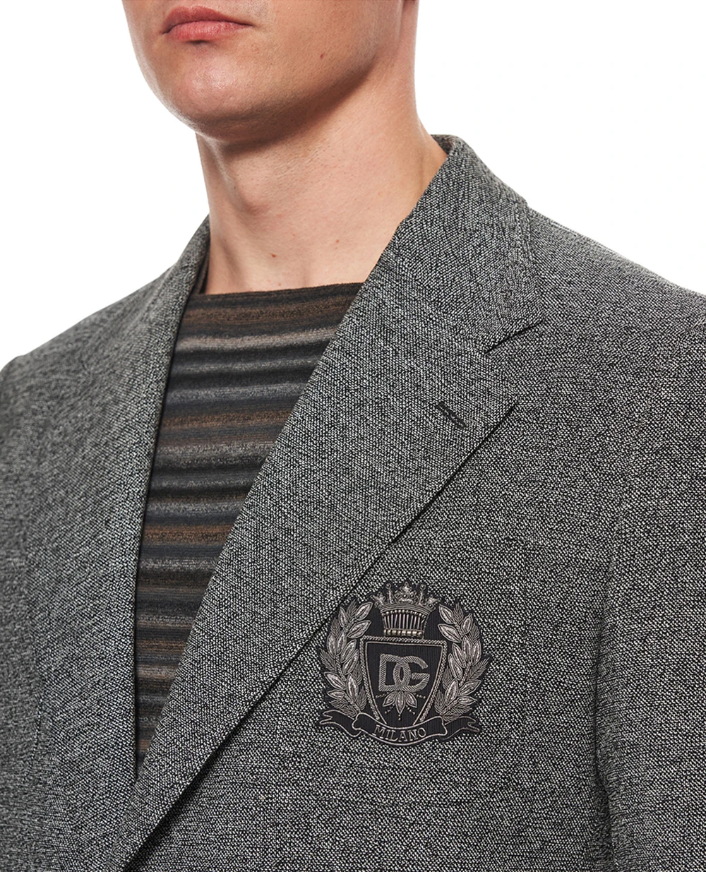 Однобортний піджак Portofino з вовни Dolce&Gabbana G2WX9Z-FMBAS, сірий колір • Купити в інтернет-магазині Kameron
