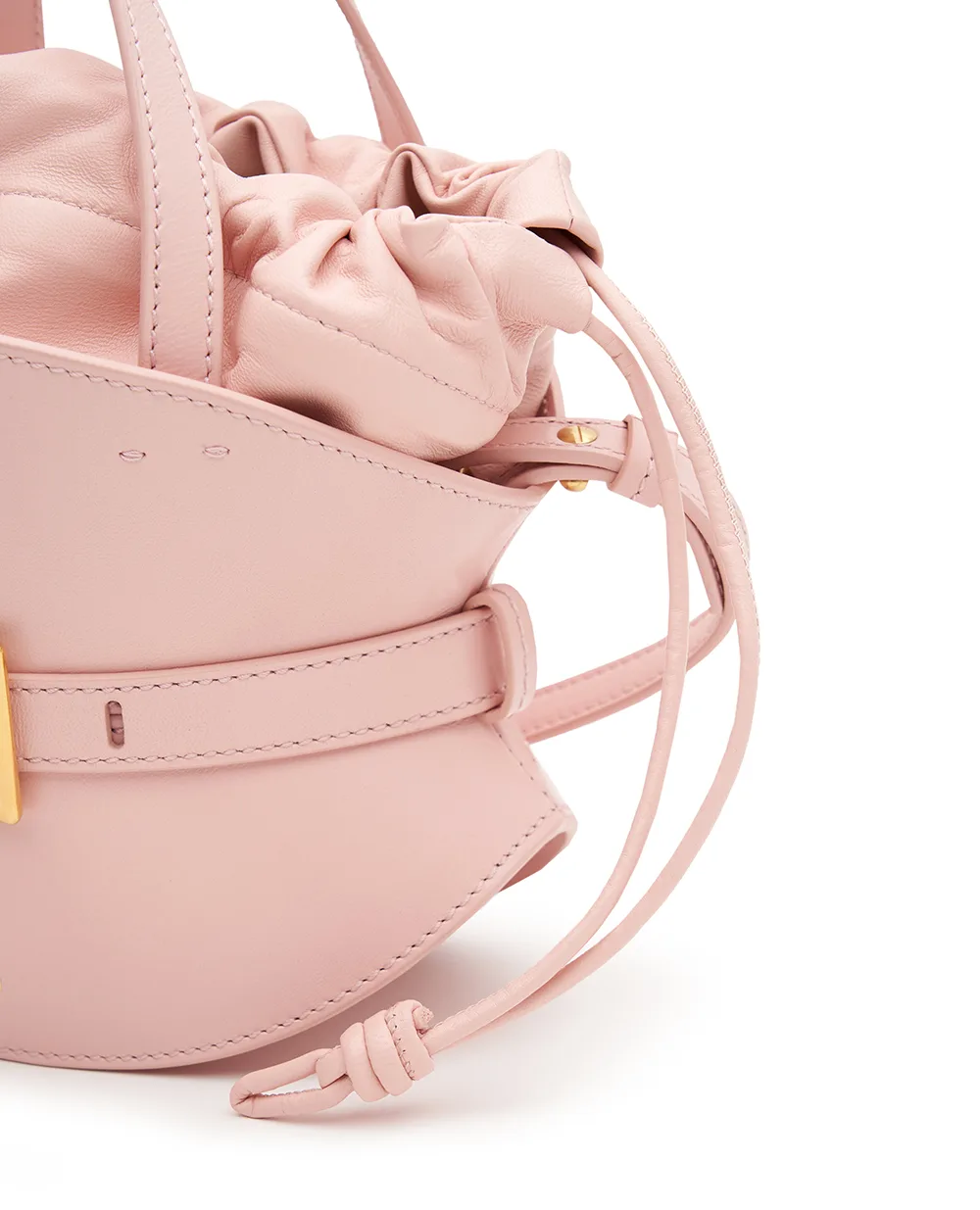Сумка Shuffle Mini из телячьей кожи Balmain FN0DP017LMTE, розовый цвет • Купить в интернет-магазине Kameron