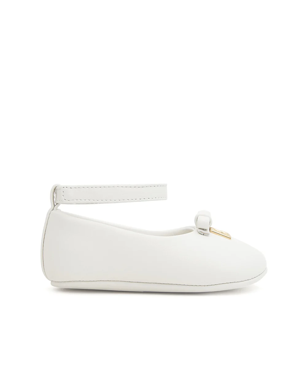 Балетки для новорожденных из кожи наппа Dolce&Gabbana DK0065-AB793, белый цвет • Купить в интернет-магазине Kameron
