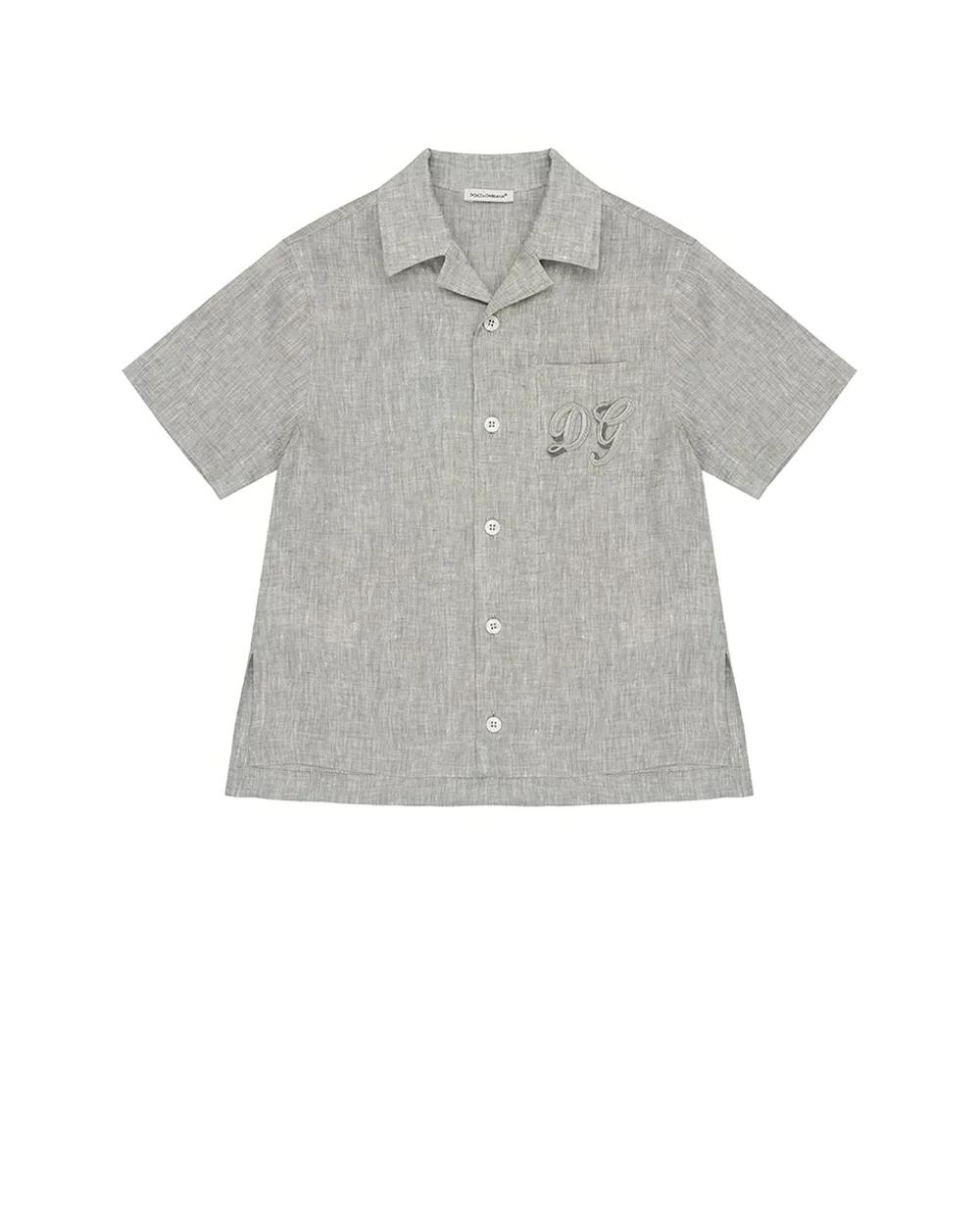 Дитяча сорочка з льону (костюм) Dolce&Gabbana Kids L44S24-FU4LG-S, зелений колір • Купити в інтернет-магазині Kameron