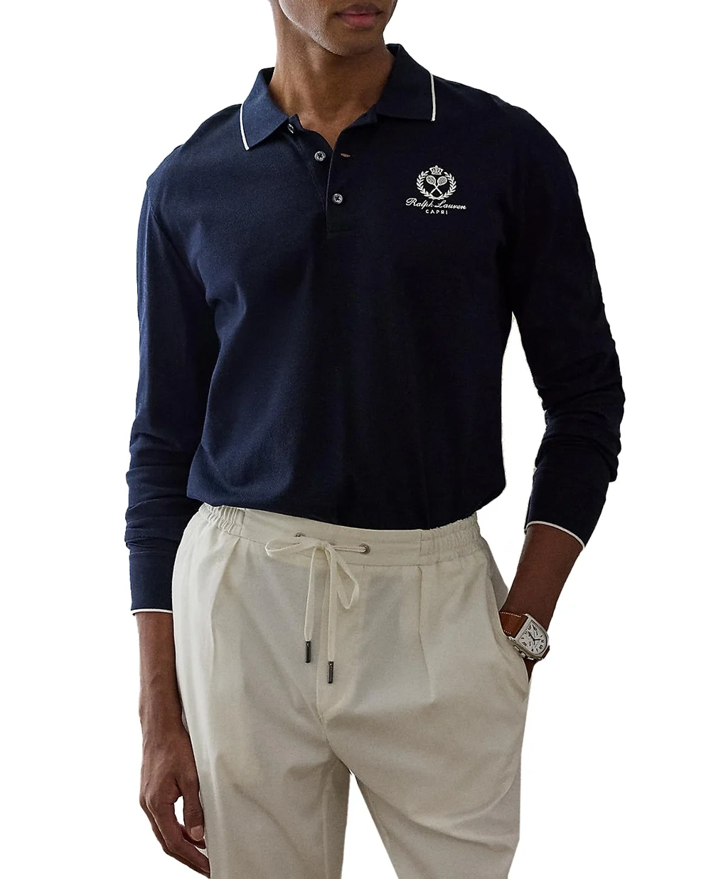 Поло Ralph Lauren Purple Label 790960615003, темно-синий цвет • Купить в интернет-магазине Kameron