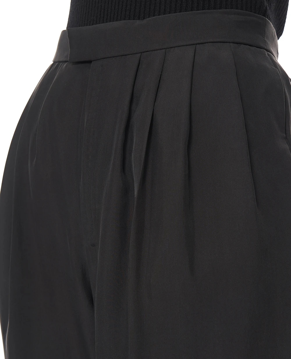 Штани з шовку хаботай Saint Laurent 856580-Y6J78, чорний колір • Купити в інтернет-магазині Kameron