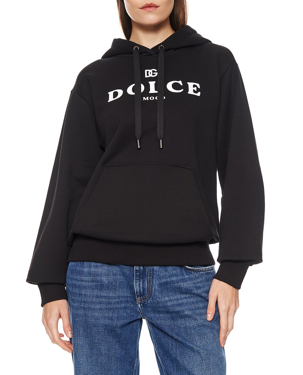 Худі з принтом логотипу Dolce&Gabbana F9U75Z-HU7P4, чорний колір • Купити в інтернет-магазині Kameron