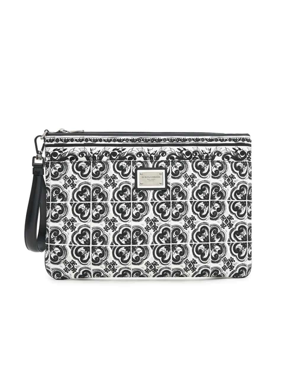 Клатч с принтом Майолика Dolce&Gabbana BM2296-AG086, белый цвет • Купить в интернет-магазине Kameron