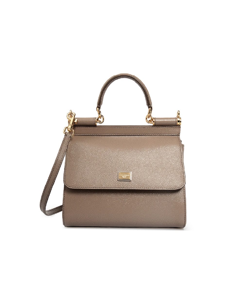 Кожаная сумка Sicily Medium Dolce&Gabbana BB6003-A1001, серый цвет • Купить в интернет-магазине Kameron