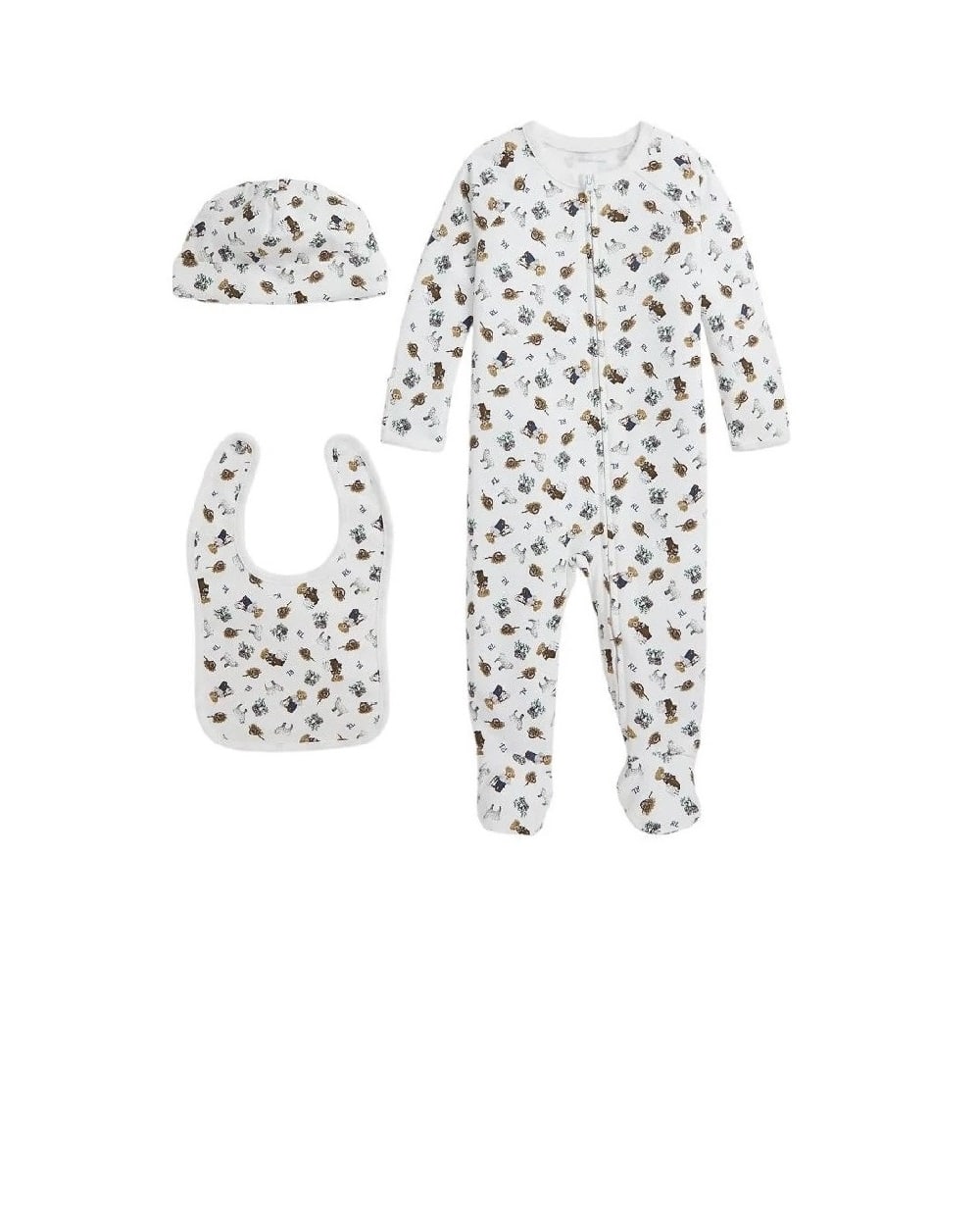 Подарочный набор  (человечек, шапочка, слюнявчик) Polo Ralph Lauren Kids 320952933001, разноцветный цвет • Купить в интернет-магазине Kameron