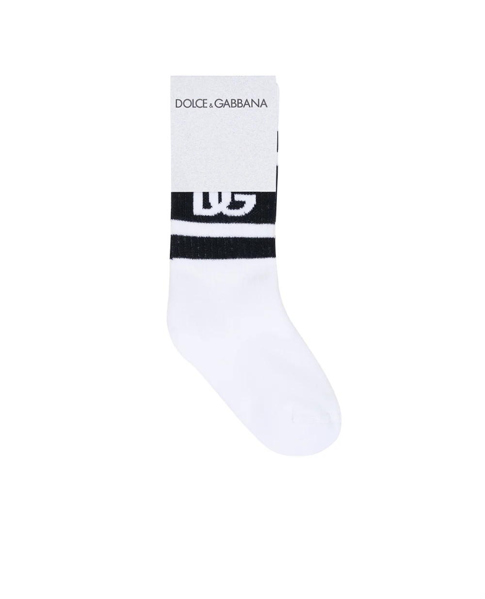 Детские носки с логотипом Dolce&Gabbana Kids LBKAC5-JBCAC, белый цвет • Купить в интернет-магазине Kameron