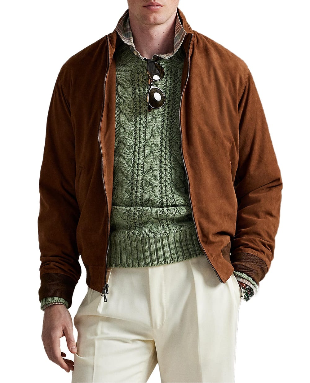Замшевая куртка Polo Ralph Lauren 710970579001, коричневый цвет • Купить в интернет-магазине Kameron