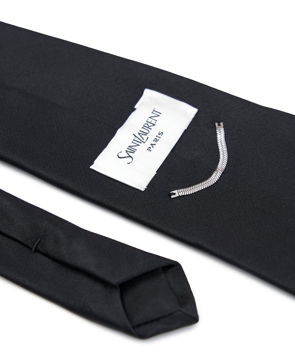 Шелковый галстук Saint Laurent 824202-3Y011, черный цвет • Купить в интернет-магазине Kameron