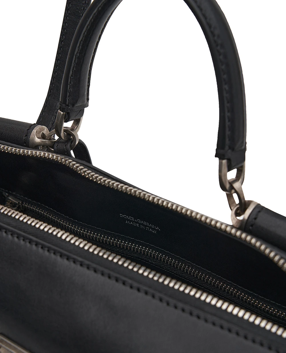 Сумка Vittoria из телячьей кожи Dolce&Gabbana BB7844-AW118, черный цвет • Купить в интернет-магазине Kameron