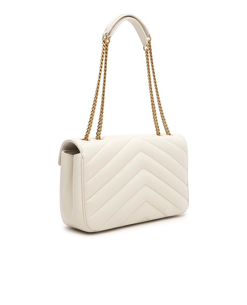 Сумка зі шкіри Loulou Medium Saint Laurent 801439-AAEAX, білий колір • Купити в інтернет-магазині Kameron