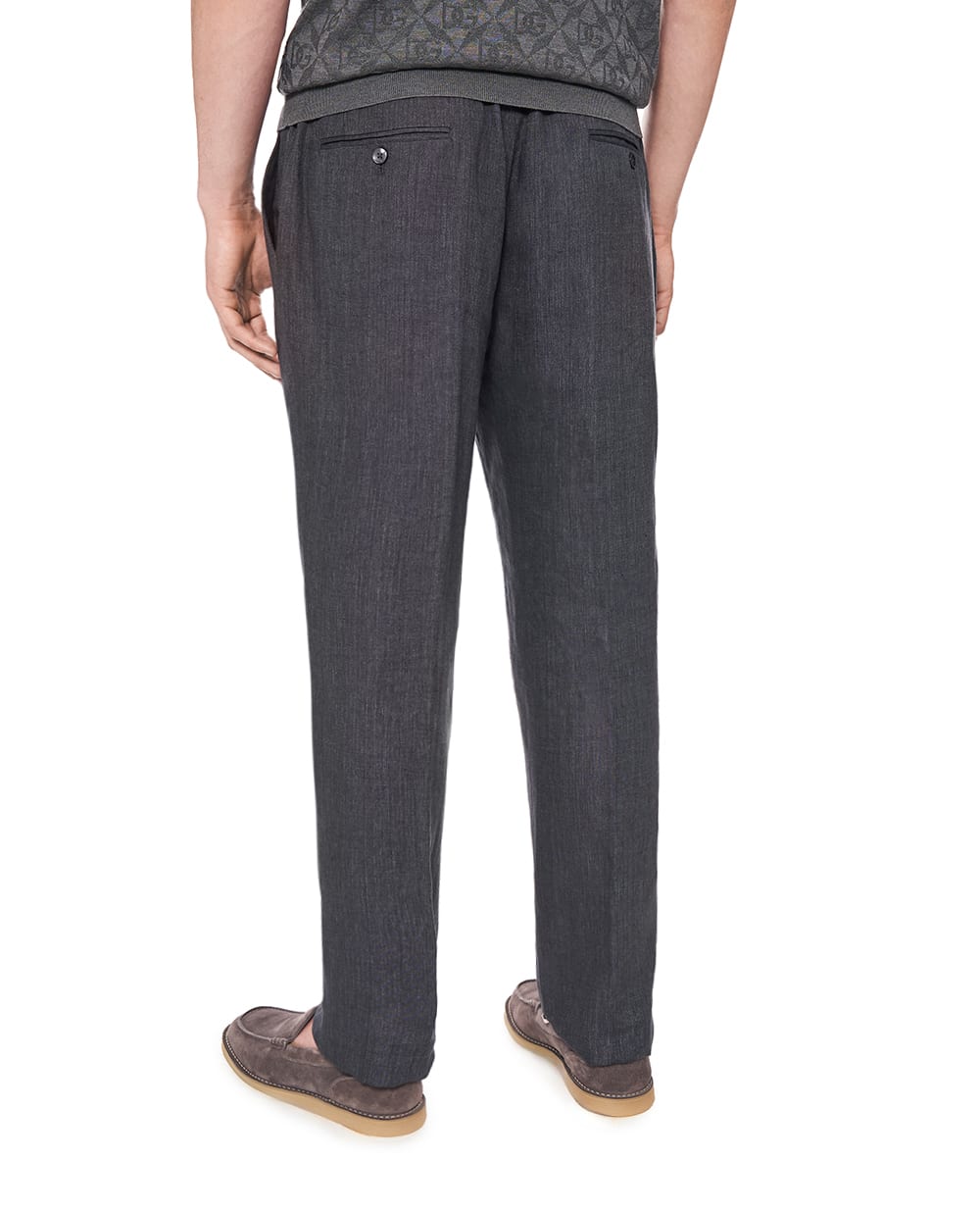 Брюки из льна Dolce&Gabbana GP12QZ-FU4MF, серый цвет • Купить в интернет-магазине Kameron