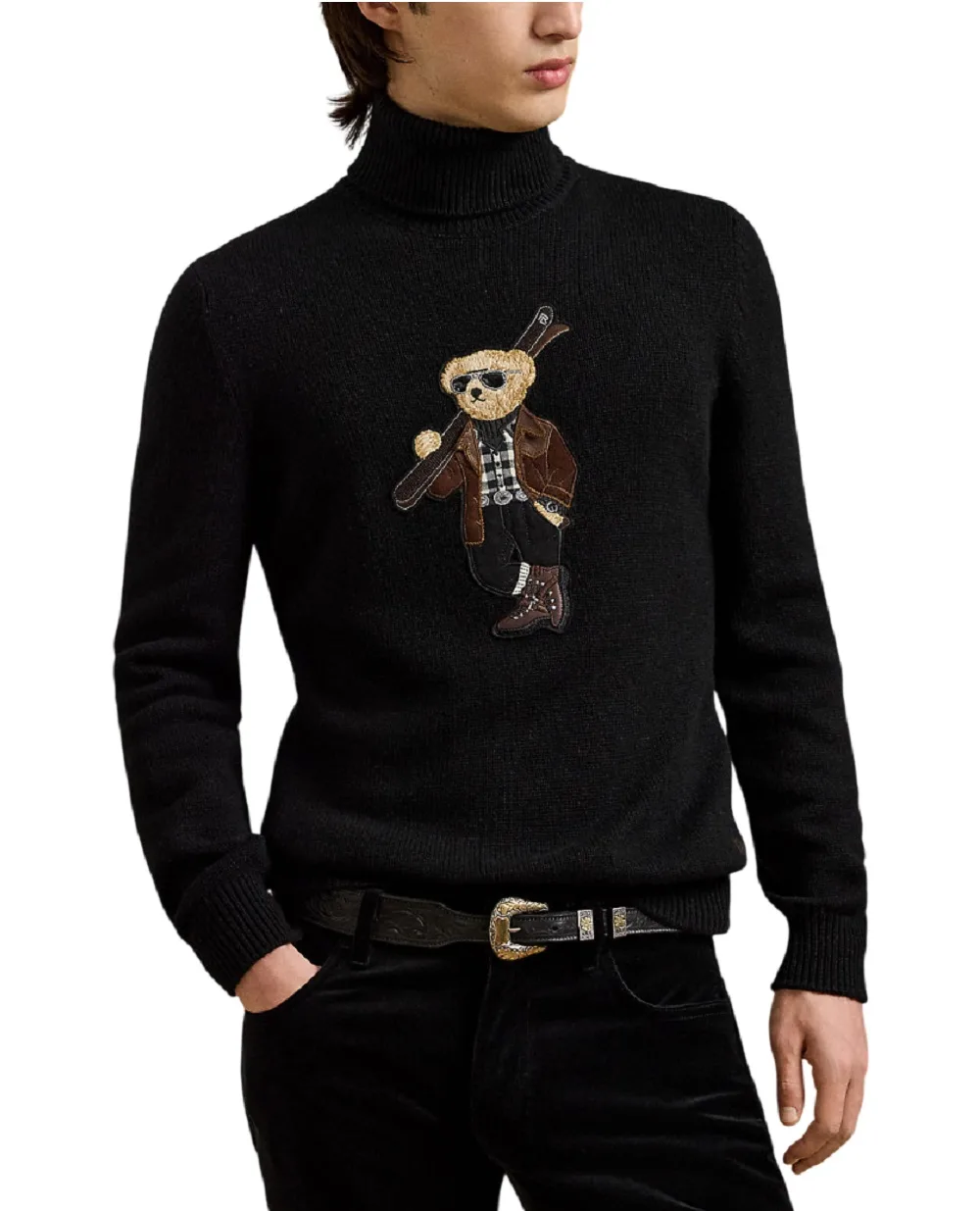 Свитер Polo Bear из кашемира Ralph Lauren Purple Label 790P00835001, черный цвет • Купить в интернет-магазине Kameron