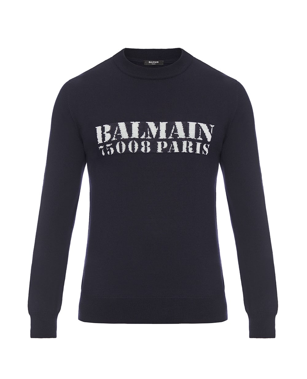 Джемпер из шерсти Balmain FH1KD000KI84, синий цвет • Купить в интернет-магазине Kameron