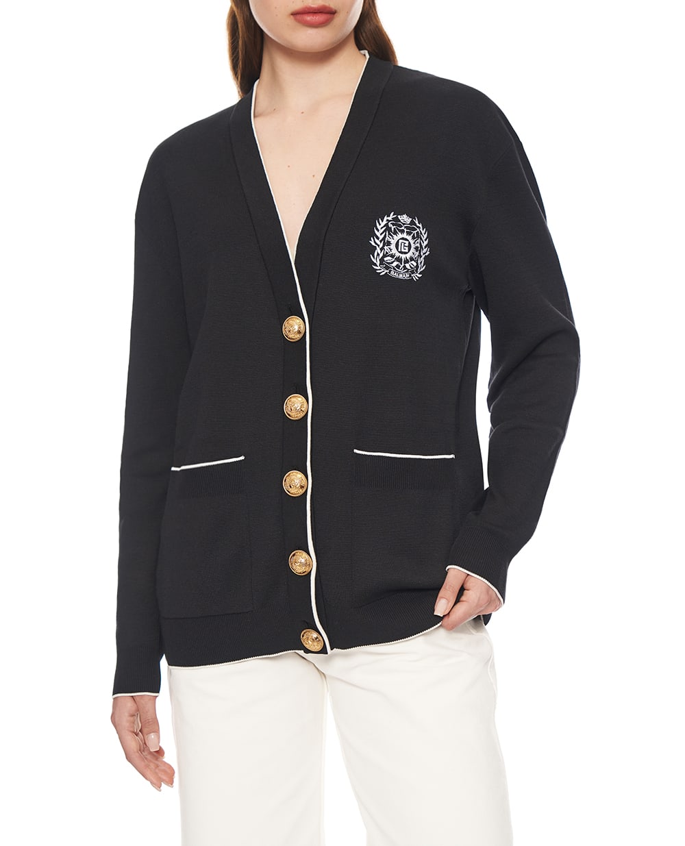 Кардиган Balmain FF1KO003KI86, черный цвет • Купить в интернет-магазине Kameron