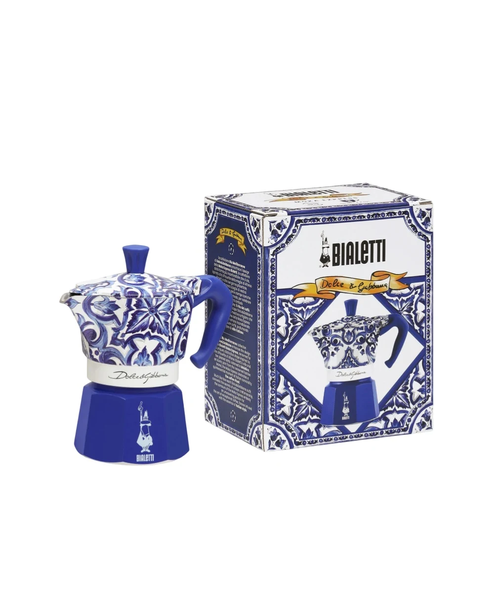Гейзерная Кофеварка Moka Express Bialetti Dolce&Gabbana TCCE14-TCAEF, синий цвет • Купить в интернет-магазине Kameron