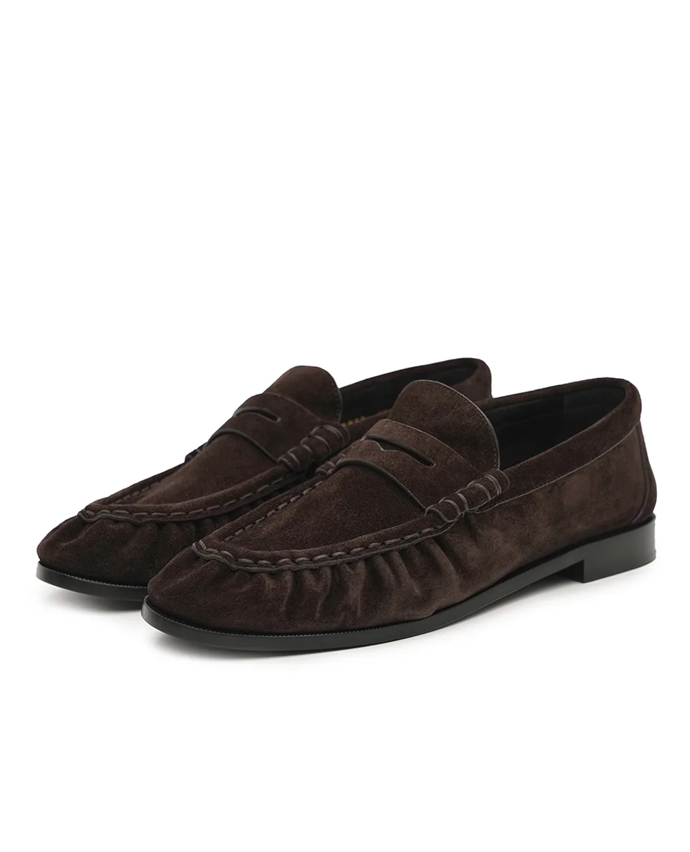 Лоферы из телячьей замши Saint Laurent 818908-2W5AA, коричневый цвет • Купить в интернет-магазине Kameron