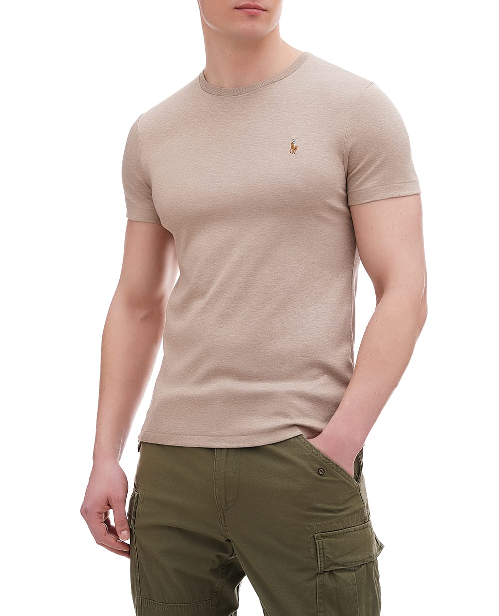 Футболка Polo Ralph Lauren 710740727089, бежевый цвет • Купить в интернет-магазине Kameron