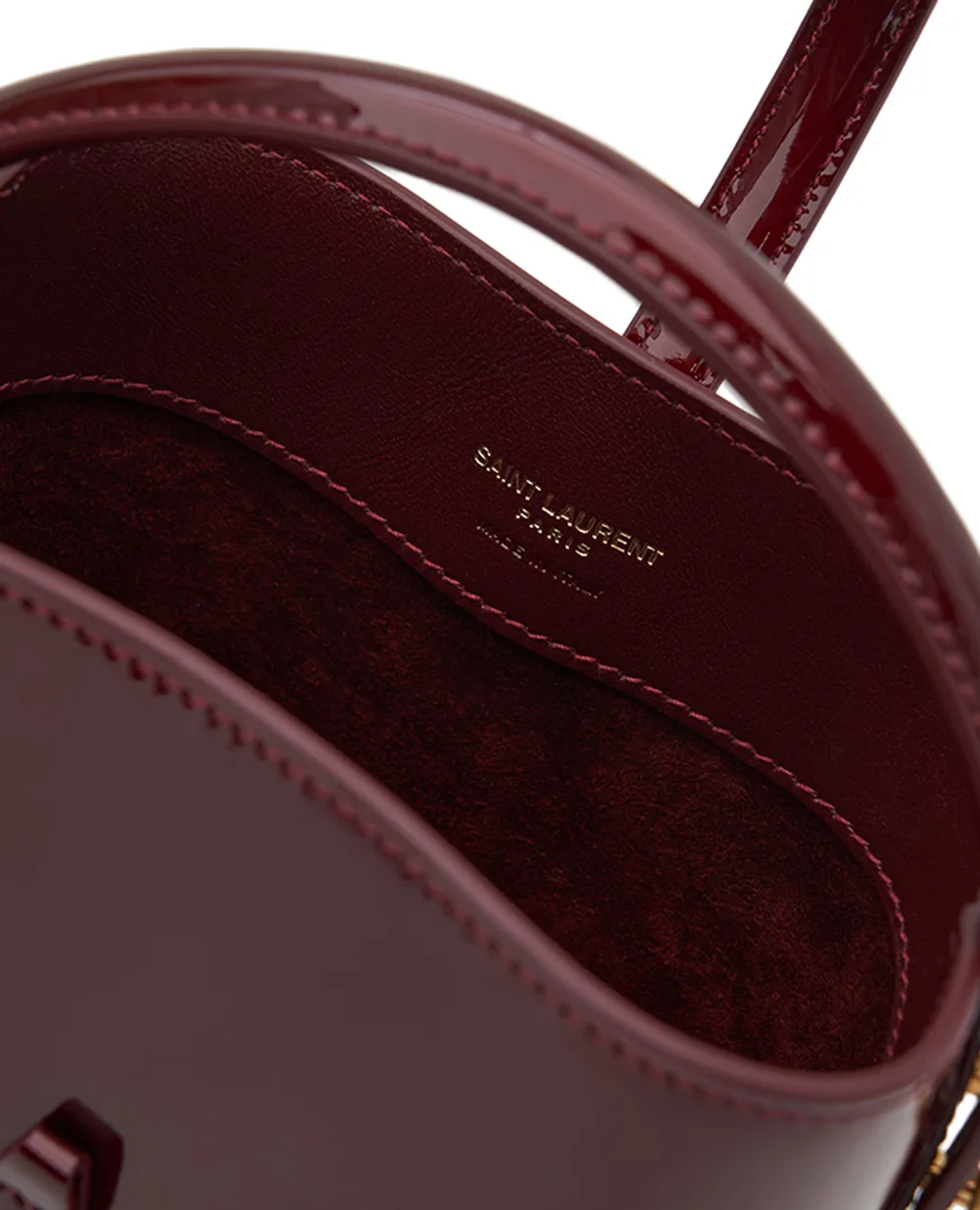 Сумка Le 37 Mini з лакованої шкіри Saint Laurent 765870-AAEX1, бордовий колір • Купити в інтернет-магазині Kameron