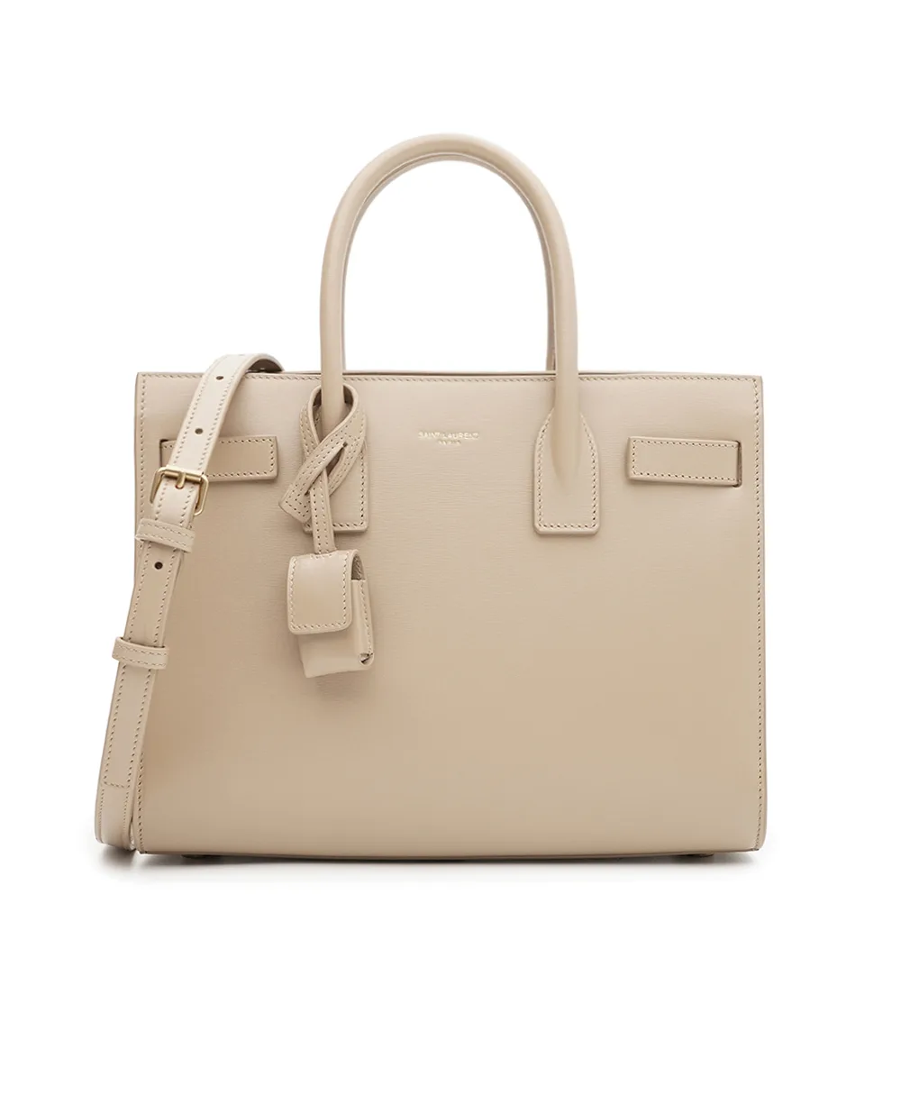Cумка Sac De Jour BABY из телячьей кожи Saint Laurent 421863-02G9W, бежевый цвет • Купить в интернет-магазине Kameron