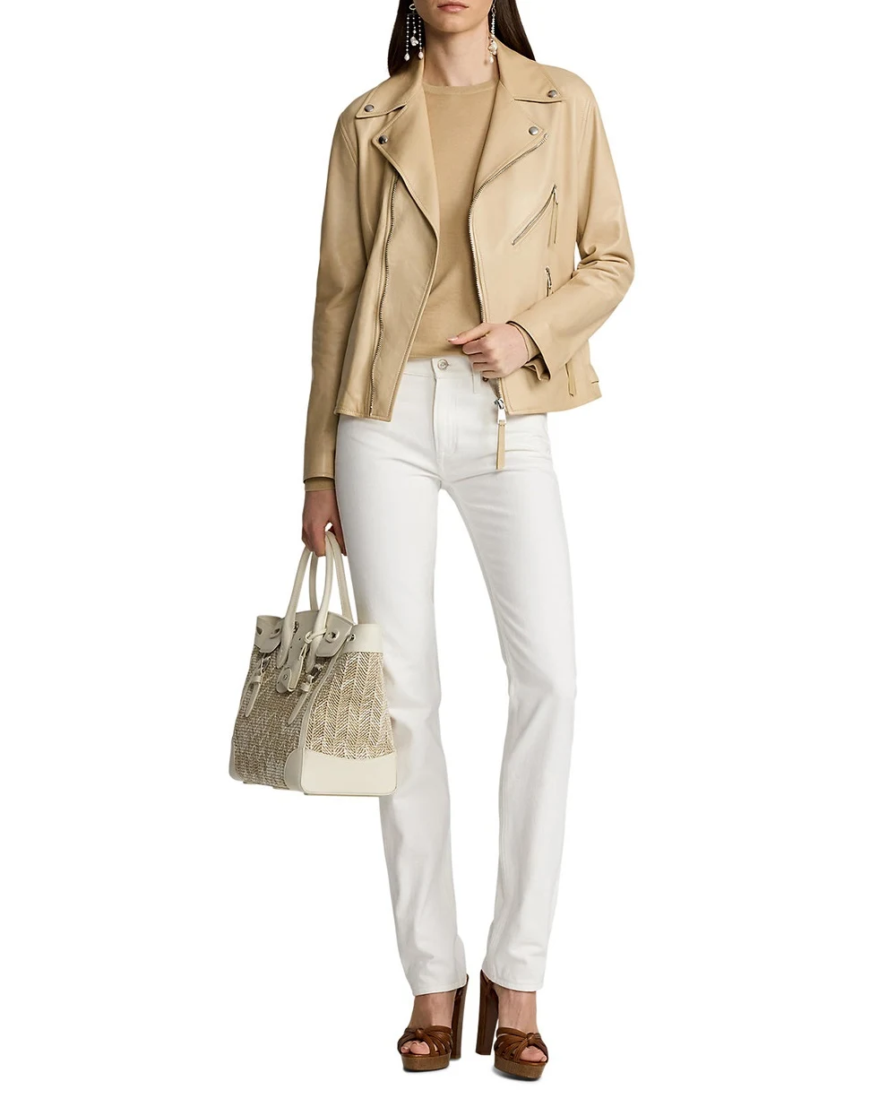 Кожаная куртка Ralph Lauren Collection 290975198001, бежевый цвет • Купить в интернет-магазине Kameron