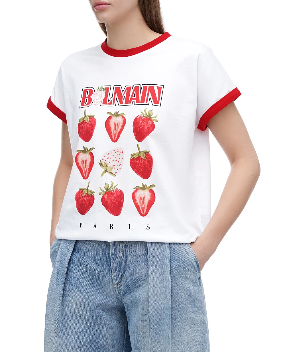 Футболка Balmain DF0EF010GE27, белый цвет • Купить в интернет-магазине Kameron
