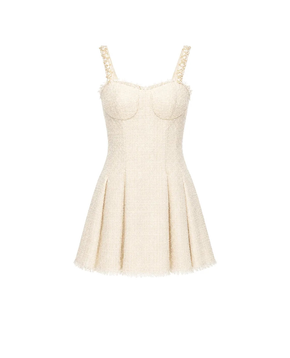 Сукня-футляр із твіду Balmain GF0R2590XL96, білий колір • Купити в інтернет-магазині Kameron