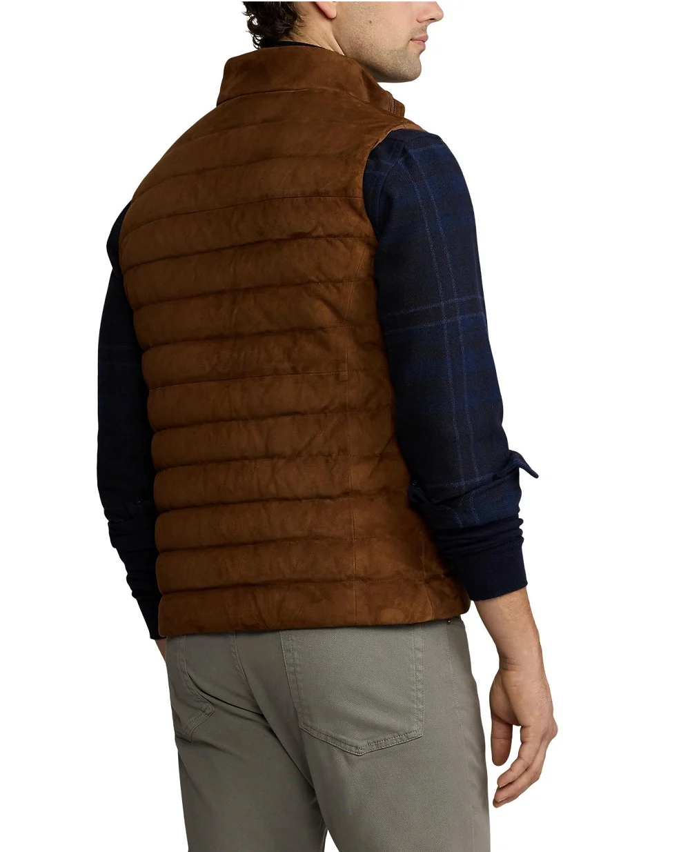 Замшевий жилет Ralph Lauren Purple Label 790957978001, коричневий колір • Купити в інтернет-магазині Kameron
