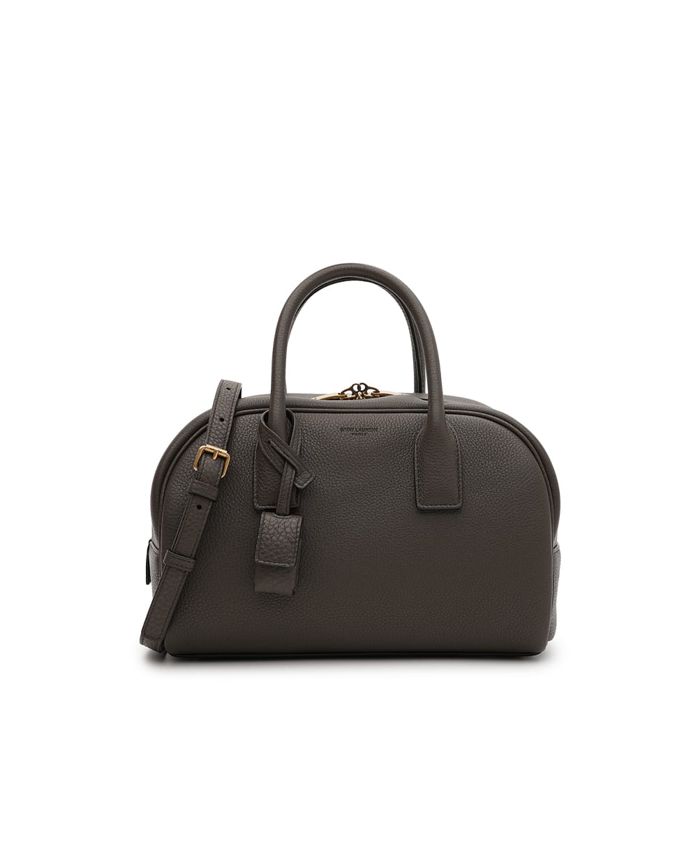 Сумка Boston из телячьей кожи Saint Laurent 851694-AAF20, коричневый цвет • Купить в интернет-магазине Kameron