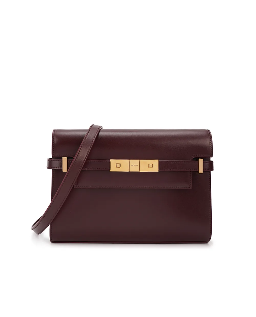 Кожаная сумка Manhattan Small Saint Laurent 675626-0SX0W, бордовый цвет • Купить в интернет-магазине Kameron