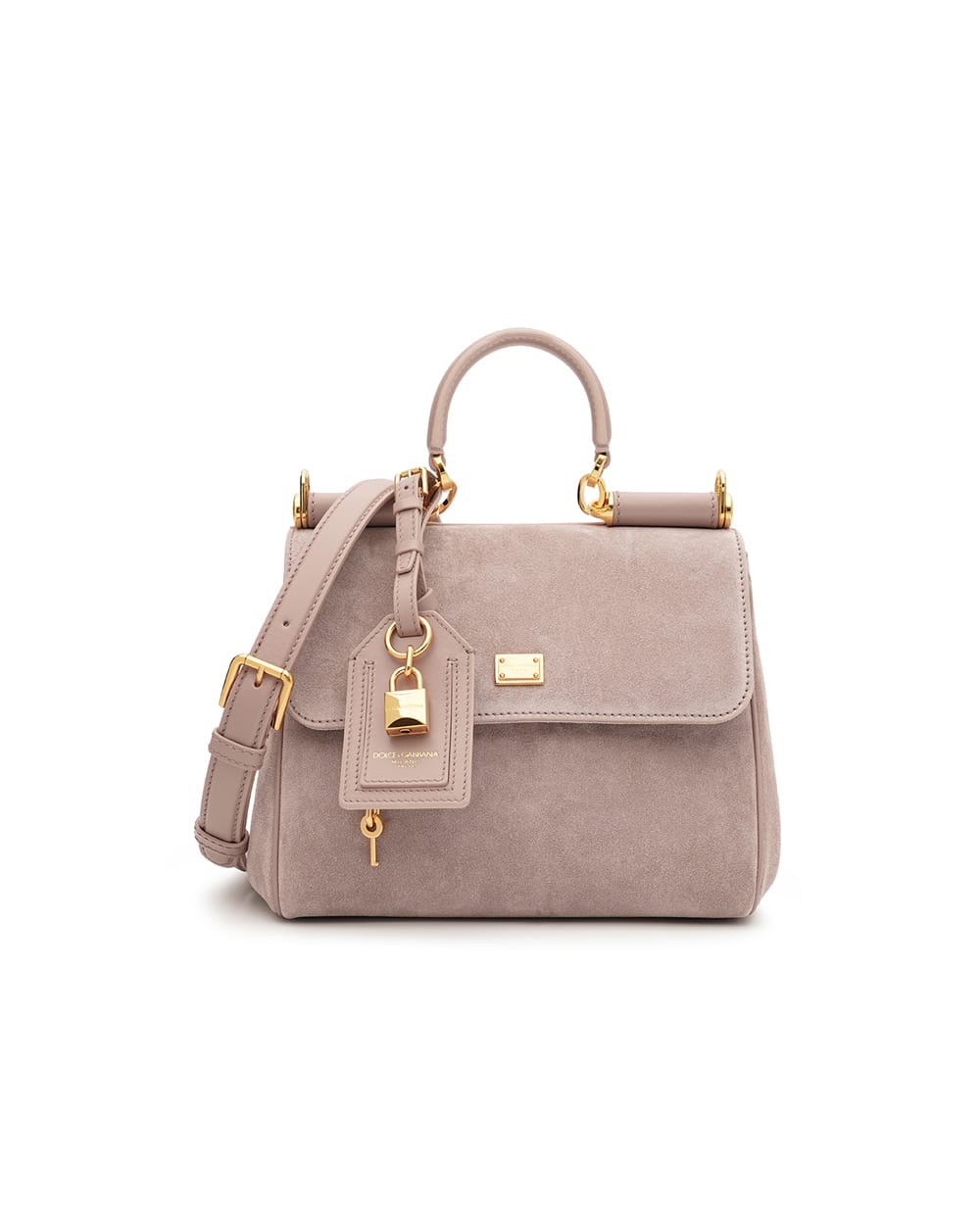 Сумка My Sicily Small з телячої замші Dolce&Gabbana BB7781-BO903, рожевий колір • Купити в інтернет-магазині Kameron