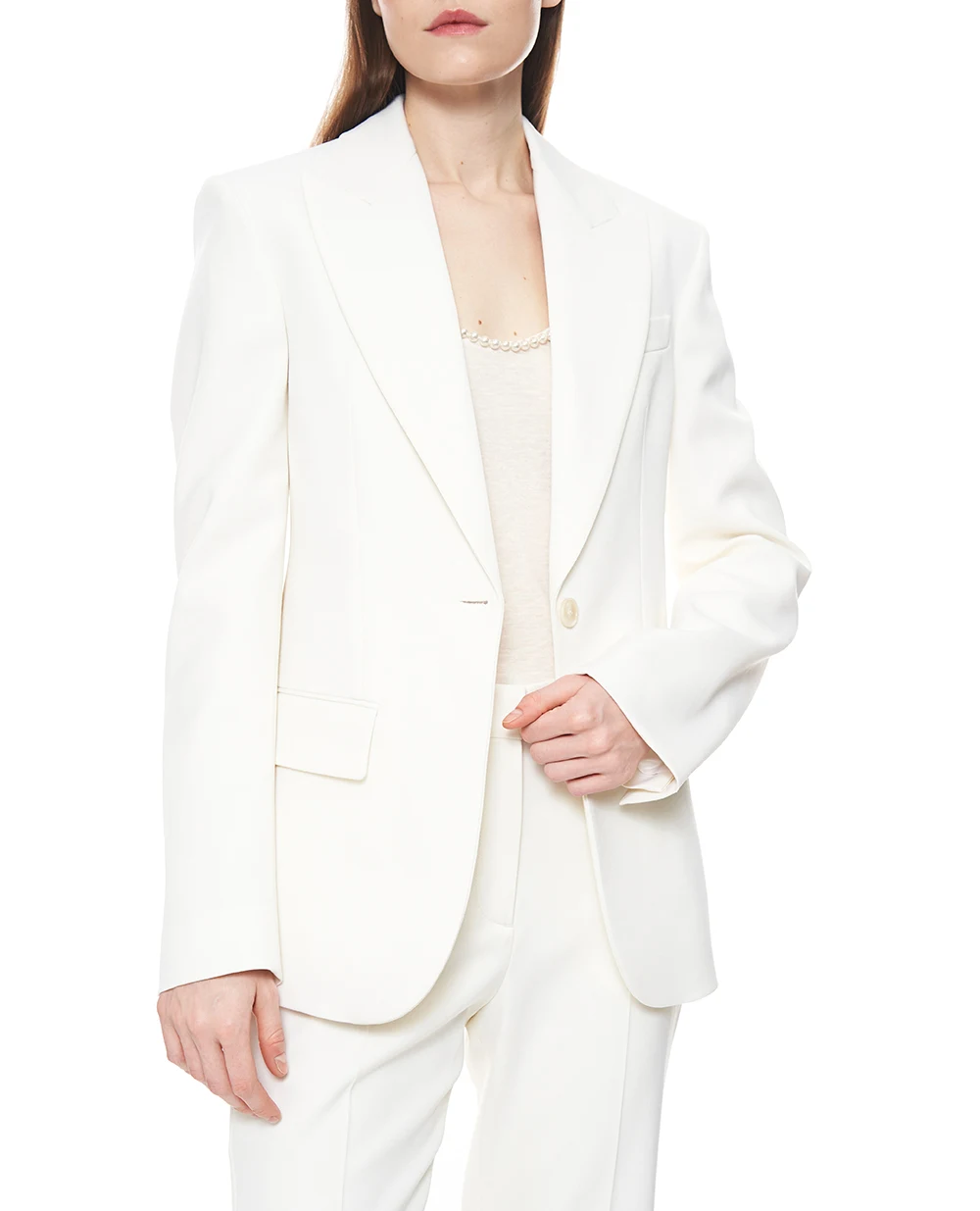Блейзер однобортний із вовни Stella McCartney 6501373HU707, білий колір • Купити в інтернет-магазині Kameron