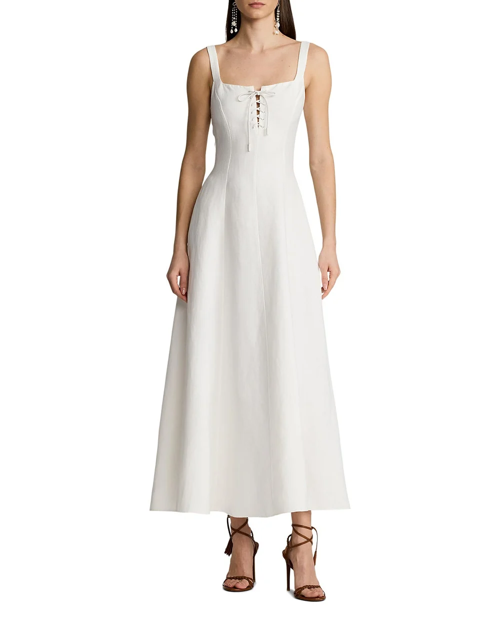 Лляна сукня Ralph Lauren Collection 290975331001, білий колір • Купити в інтернет-магазині Kameron
