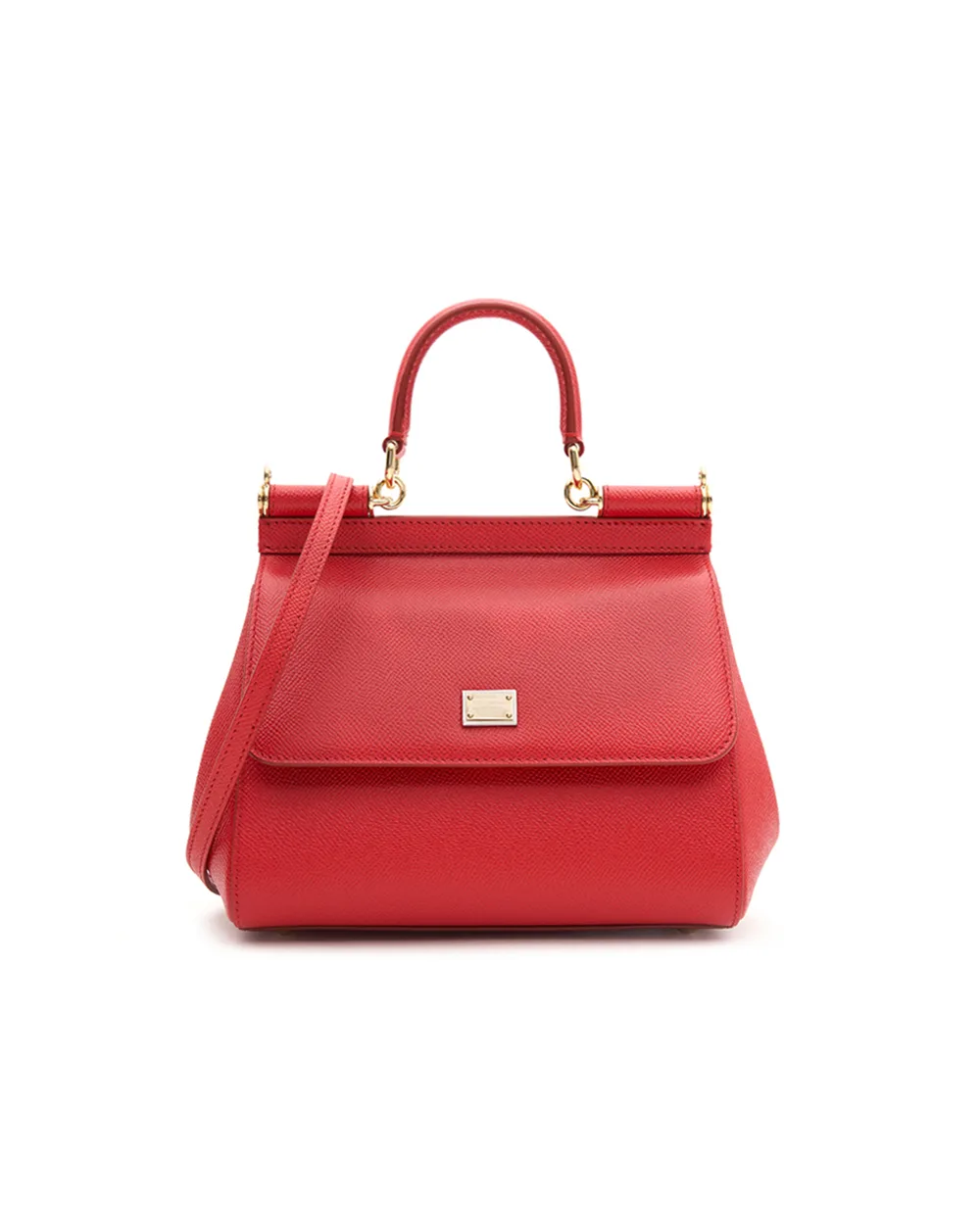 Кожаная сумка Sicily Medium Dolce&Gabbana BB6003-B1001, красный цвет • Купить в интернет-магазине Kameron