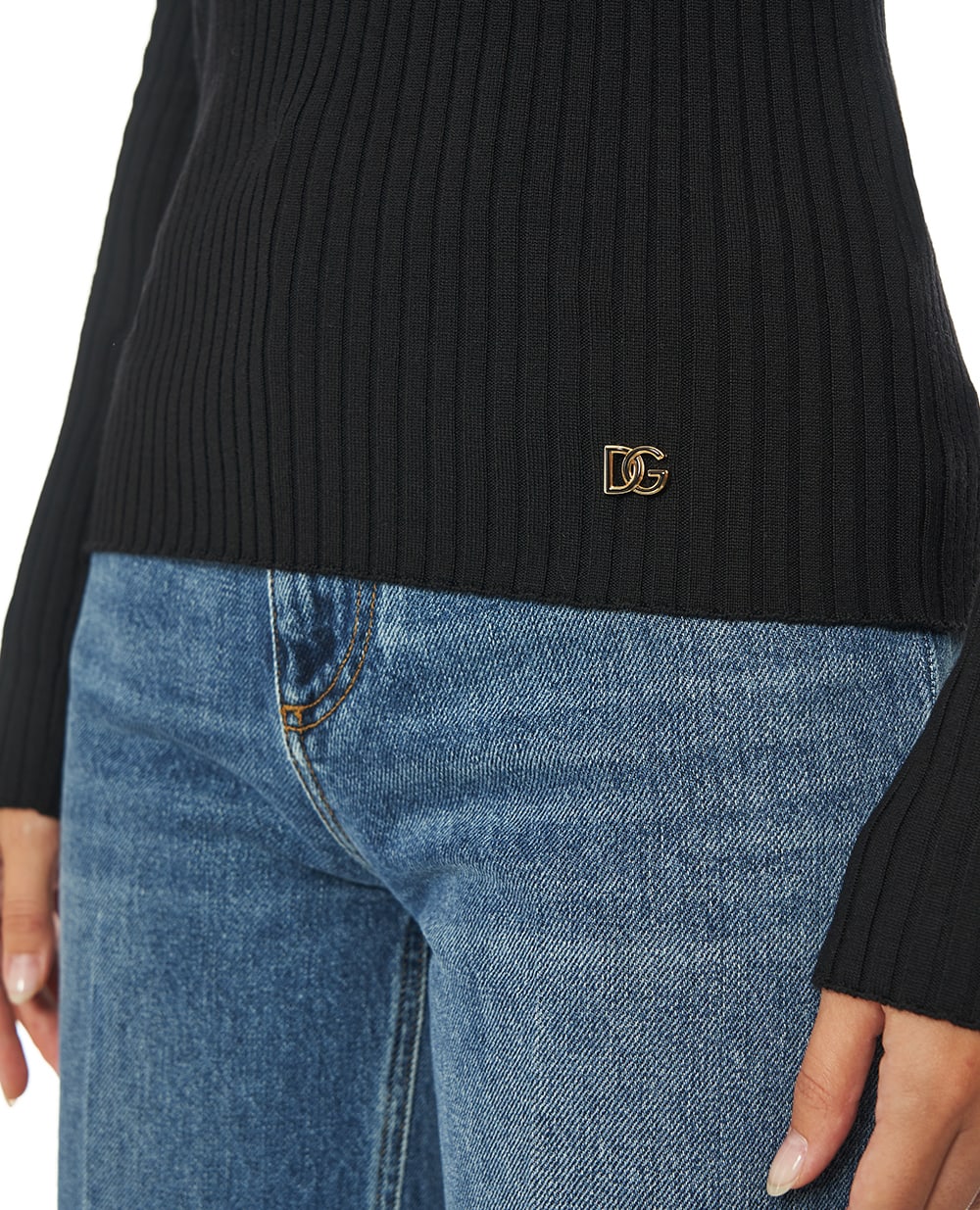 Гольф из шерсти Dolce&Gabbana FXW34T-JDVDC, черный цвет • Купить в интернет-магазине Kameron