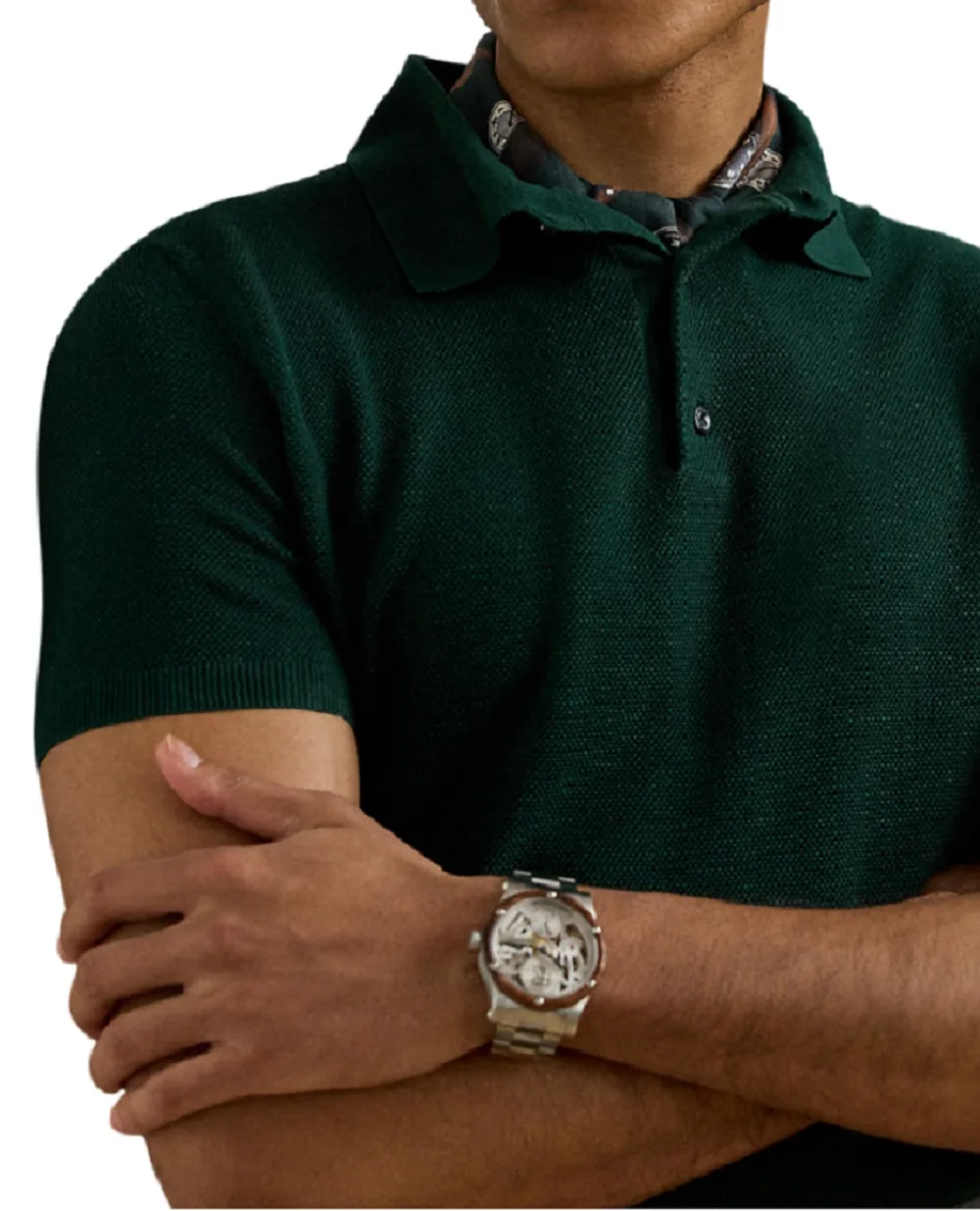 Хлопковый свитер с короткими рукавами Ralph Lauren Purple Label 790957779001, зеленый цвет • Купить в интернет-магазине Kameron