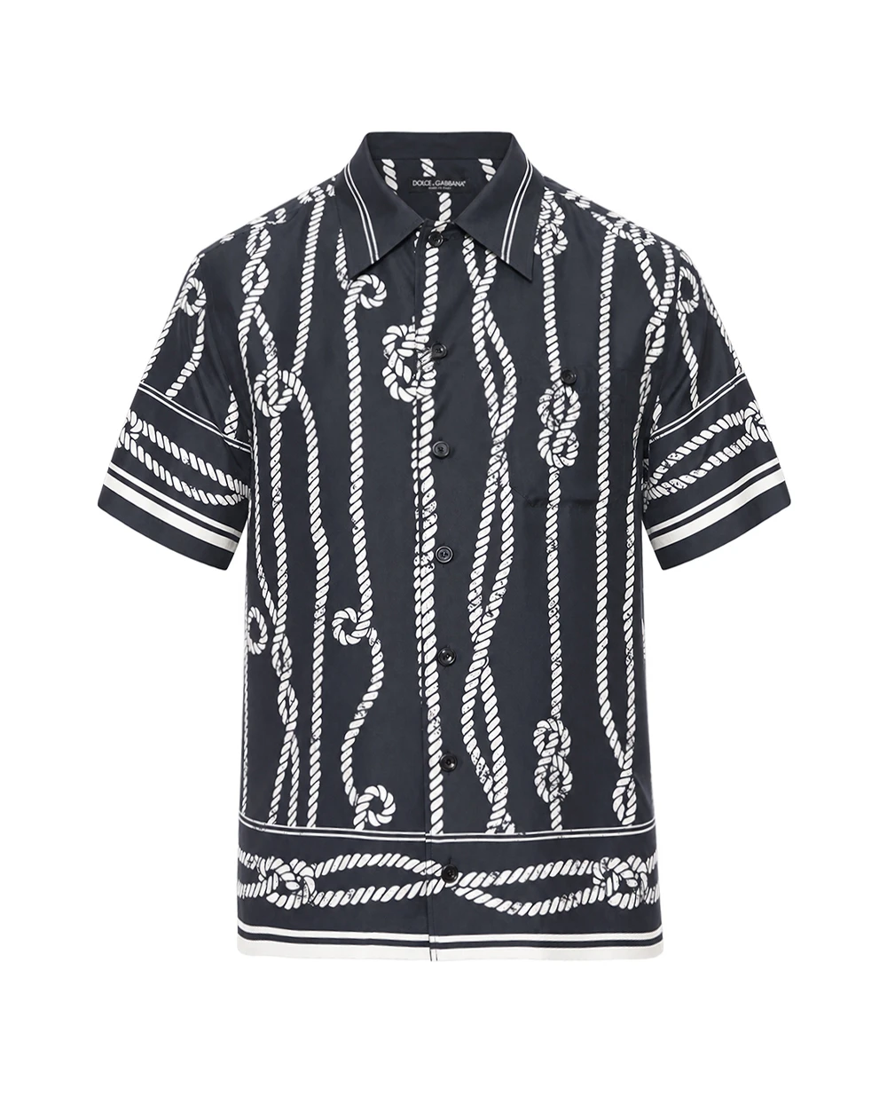 Рубашка Hawaii из шелка в морском принте Dolce&Gabbana G5JH9T-HI143, синий цвет • Купить в интернет-магазине Kameron